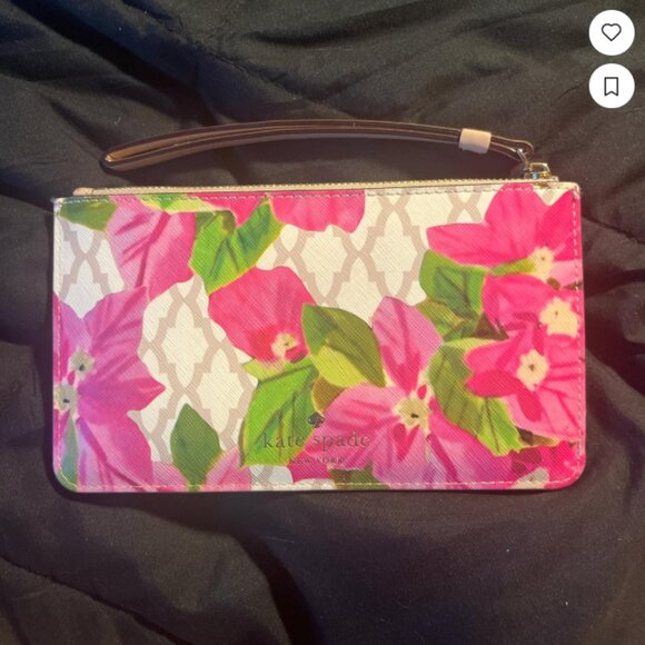 Kate Spade ~ STORYBOOK ~ Bayard Place Karolina Floral Wristlet - Pre-owned - Picture 2 of 4